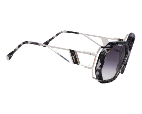 Cazal 8505 - 001 - 57 Lunettes de soleil Noir, Blanc Angulaire