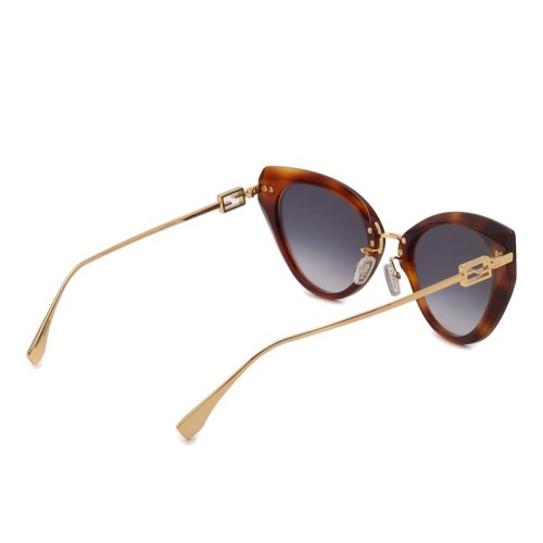 Fendi FE40014U - 53B - 54 Lunettes de soleil Havane Œil de chat