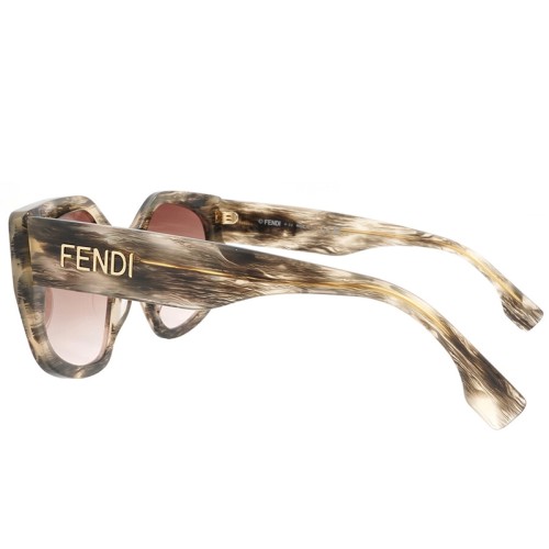 Fendi FE40017I - 63S - 55 Lunettes de soleil Havane Angulaire