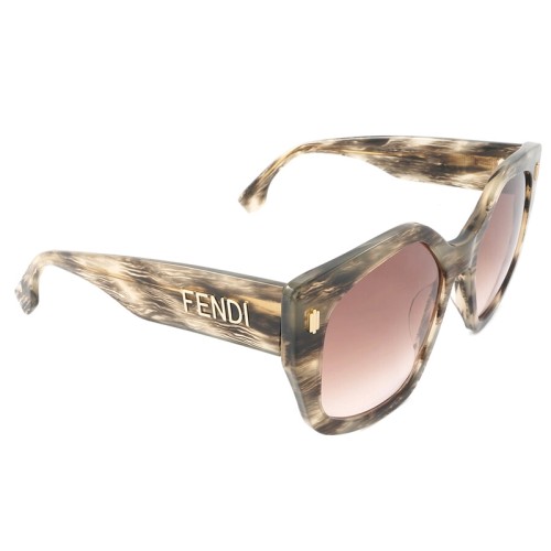 Fendi FE40017I - 63S - 55 Lunettes de soleil Havane Angulaire