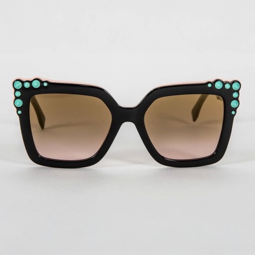 Fendi FF 0260/S - 3H253 - 52 Lunettes de soleil Noir Coussin arrondi