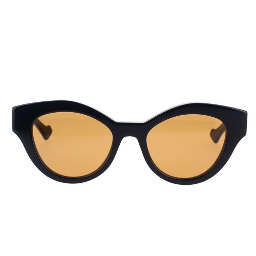 Gucci GG0957S - 003 - 51 Lunettes de soleil Noir, Or Œil de chat