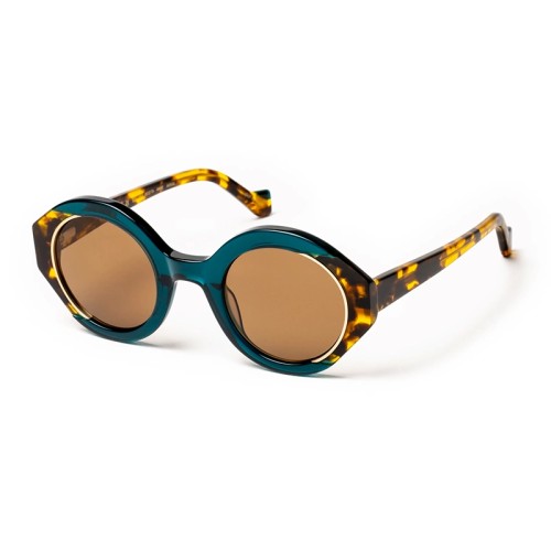 J.F. Rey ANNA - 9844 - 47 - AVEC DES VERRES POLARISÉS Lunettes de soleil Bleu, Havane Rond