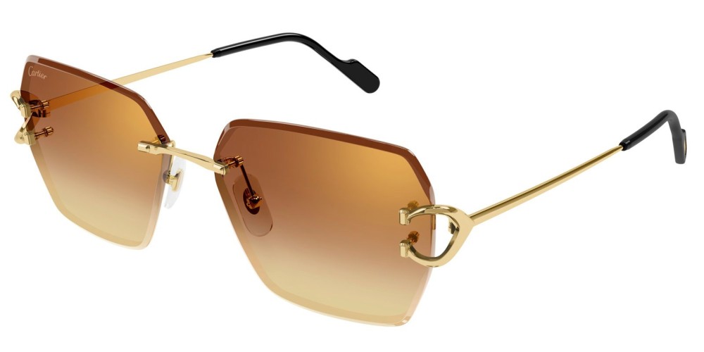 Cartier CT0466S - 004 - 58 Lunettes de soleil Or Angulaire