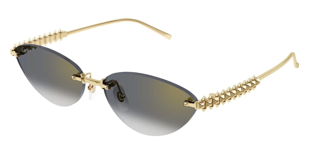 Cartier CT0543S Clash de Cartier - 001 - 58 Lunettes de soleil Or Œil de chat
