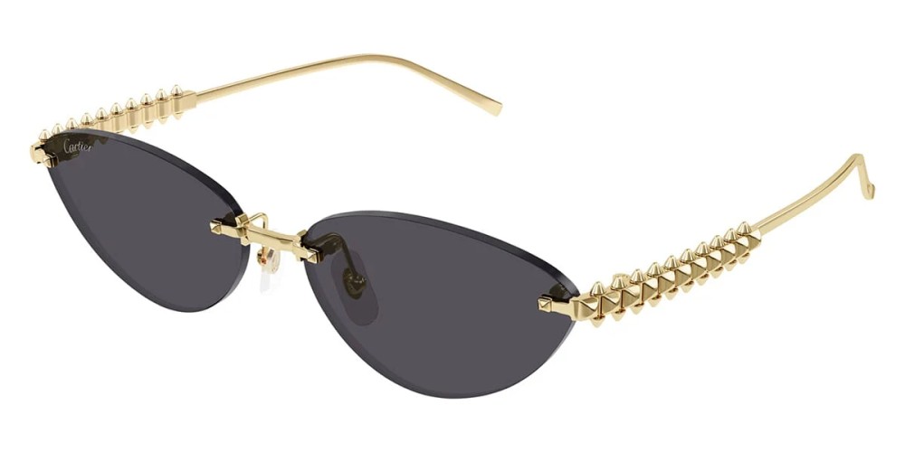 Cartier CT0543S Clash de Cartier - 002 - 58 Lunettes de soleil Or Œil de chat
