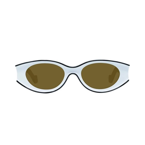 Loewe LW40046U - 01E - 52 Lunettes de soleil Blanc, Noir Ovale