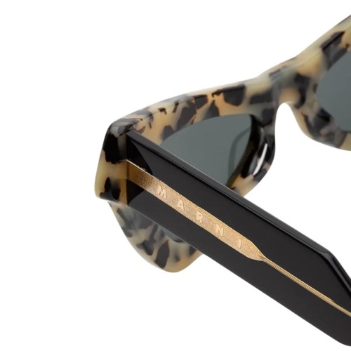 Marni 89X Fairy Pools Puma - 50 Lunettes de soleil Marron, Noir, À motifs Œil de chat