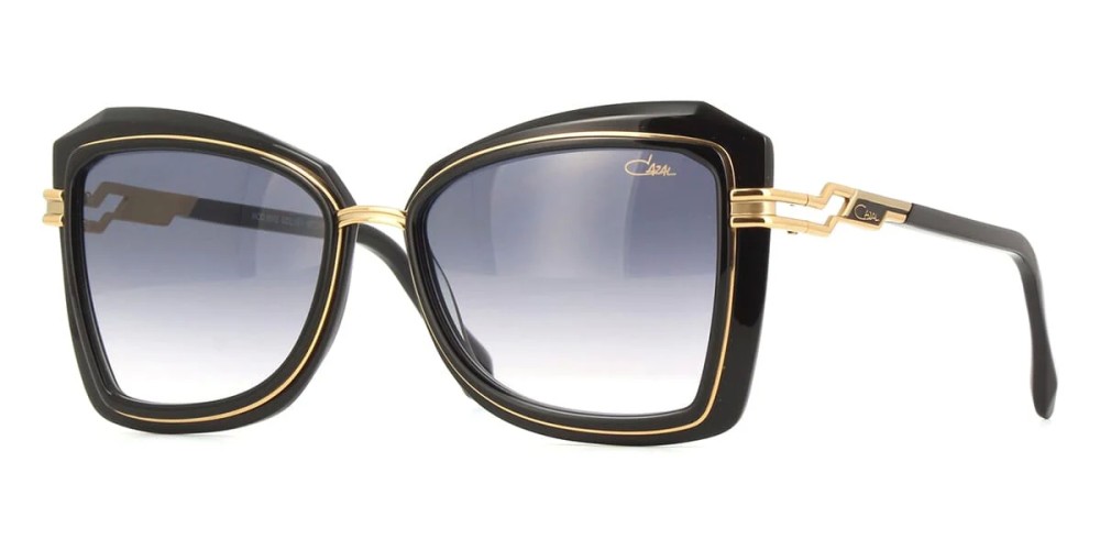 Cazal 8512 - 001 - 57 Lunettes de soleil Noir, Or Coussin arrondi