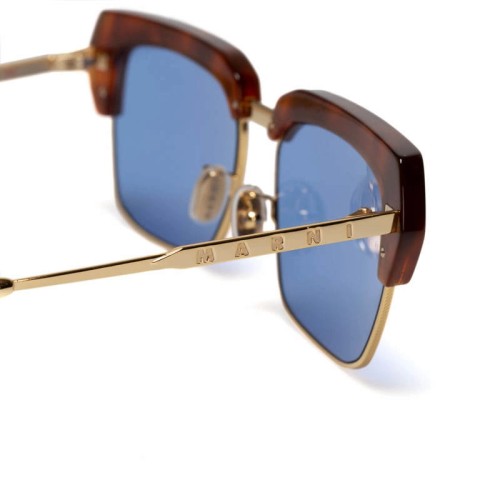 Marni PHD Three Gorges Blue - 57 Lunettes de soleil Havane, Or Angulaire