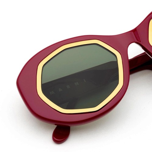 Marni XQB Mount Bromo Bordeaux - 52 Lunettes de soleil Bordeaux Ovale