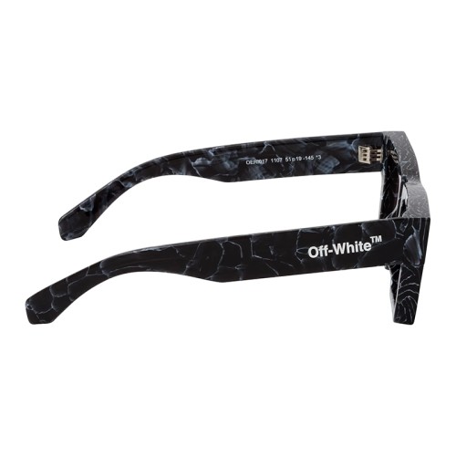Off-White OERI017 NASSAU - 1107 - 51 Lunettes de soleil Noir, Blanc, À motifs Angulaire