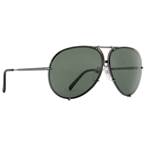 Porsche Design P8478 - C - 60 Lunettes de soleil Argent, Noir Pilote (Aviateur)