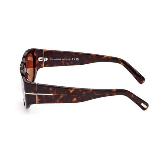 Tom Ford FT0987 ECO CYRILLE-02 - 52S - 53 Lunettes de soleil Havane Angulaire