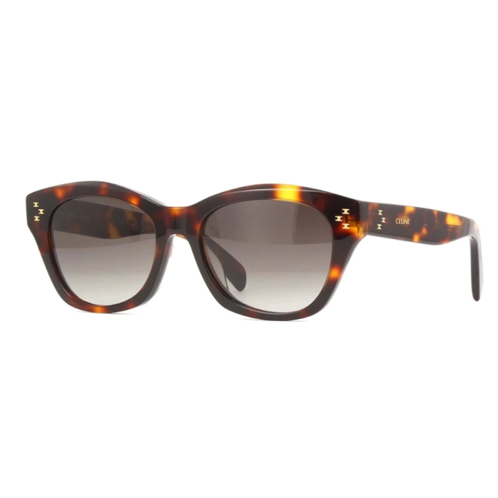 Celine CL40217U - 53K - 55 Lunettes de soleil Havane Coussin arrondi