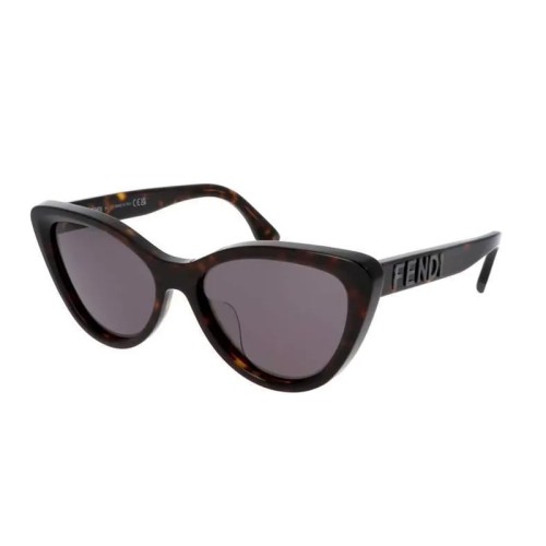 Fendi FE40087U - 52A - 55 Lunettes de soleil Havane foncé Œil de chat