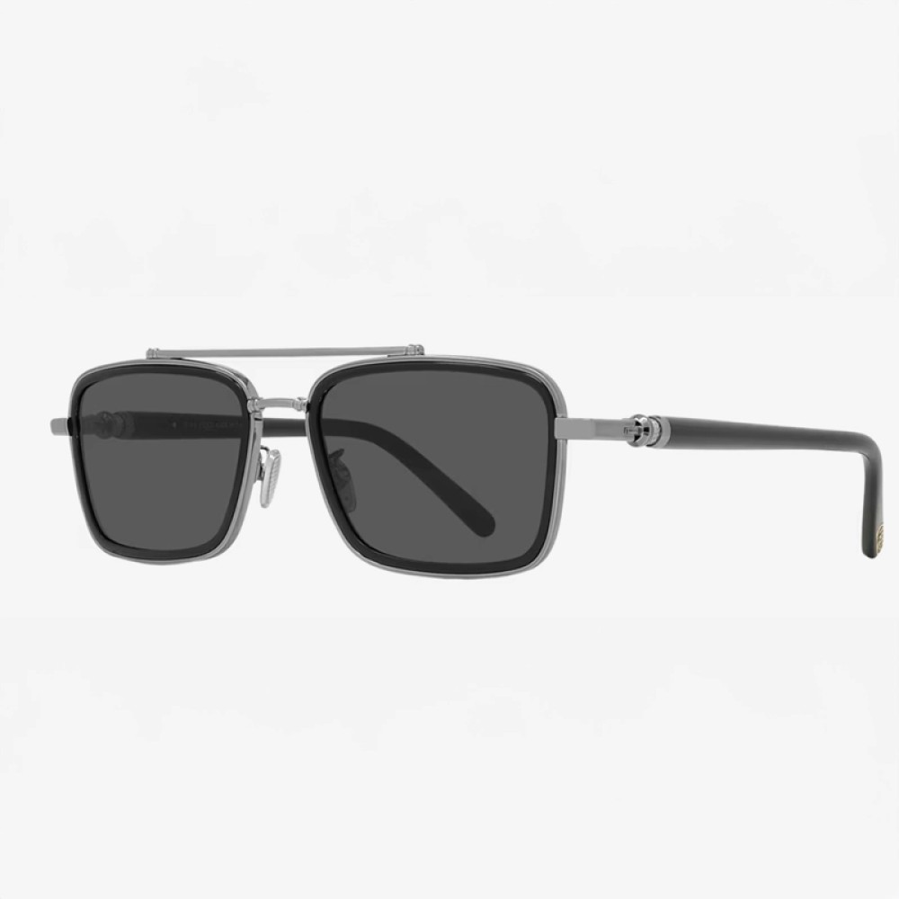 Fred FG40070U - 14A - 55 Lunettes de soleil Argent, Noir Pilote (Aviateur)