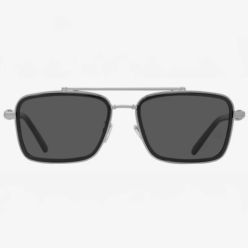Fred FG40070U - 14A - 55 Lunettes de soleil Argent, Noir Pilote (Aviateur)