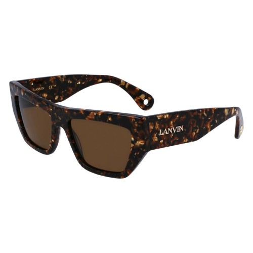 Lanvin LNV652S - 239 - 55 Lunettes de soleil Havane foncé Angulaire