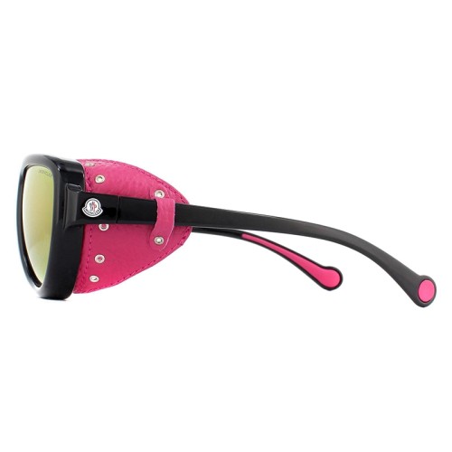Moncler ML0089 - 01Z - 57 Lunettes de soleil Noir, Rose Pilote (Aviateur)