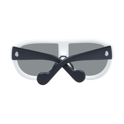 Moncler ML0047 HIDDEN PEAK - 23C - 135 Lunettes de soleil Blanc, Noir Bouclier