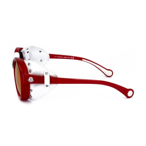 Moncler ML0046 - 67C - 52 Lunettes de soleil Blanc, Rouge Rond