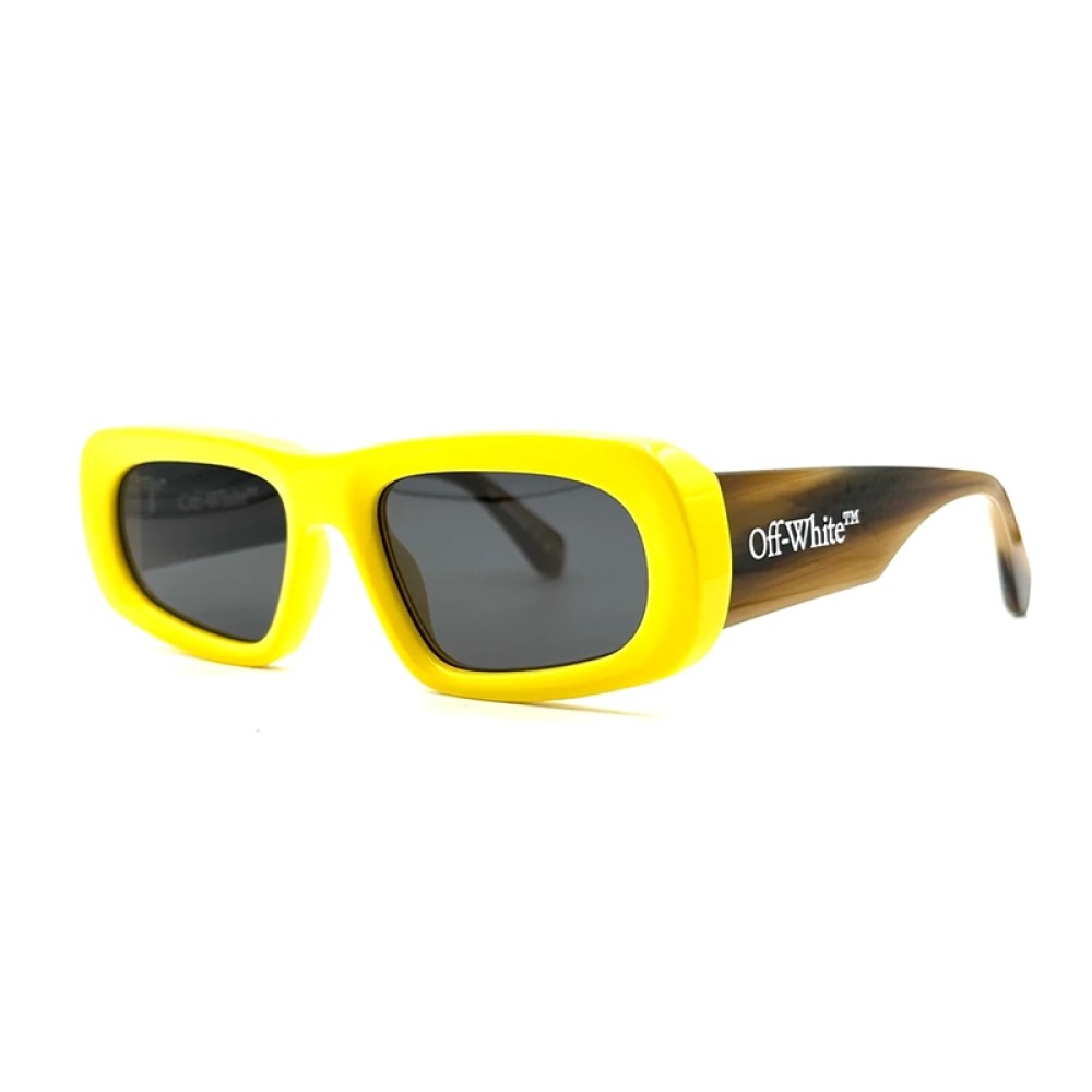 Off-White OERI065 AUSTIN - 1807 - 54 Lunettes de soleil Jaune, Marron, À motifs Angulaire