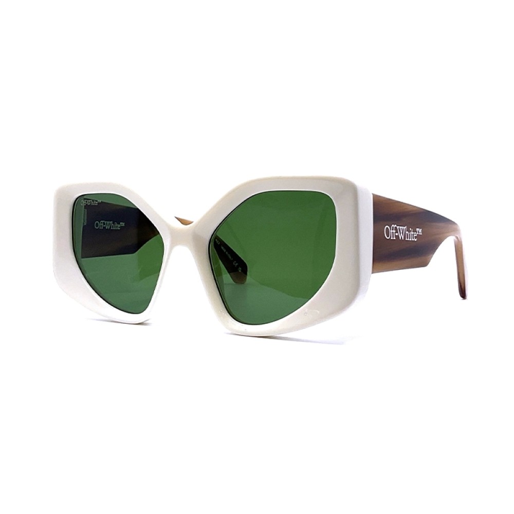 Off-White OERI062 DENVER - 0155 - 55 Lunettes de soleil Blanc, Marron, À motifs Œil de chat
