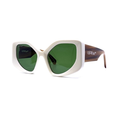 Off-White OERI062 DENVER - 0155 - 55 Lunettes de soleil Blanc, Marron, À motifs Œil de chat