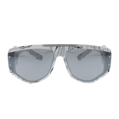 Philipp Plein SPP093 EGO - 9YLX - 65 Lunettes de soleil Blanc, Noir, À motifs Pilote (Aviateur)