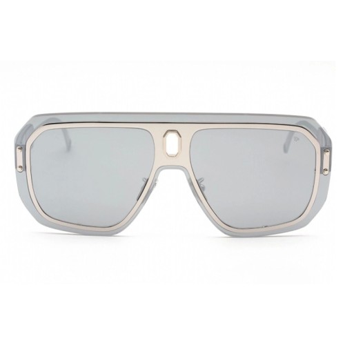 Philipp Plein SPP050 ADVENTURE MASK - 579X Lunettes de soleil Argent Pilote (Aviateur)