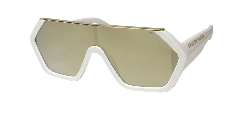 Philipp Plein SPP047 HEXAGON CAMOU - 3GFG Lunettes de soleil Blanc Dessus plat
