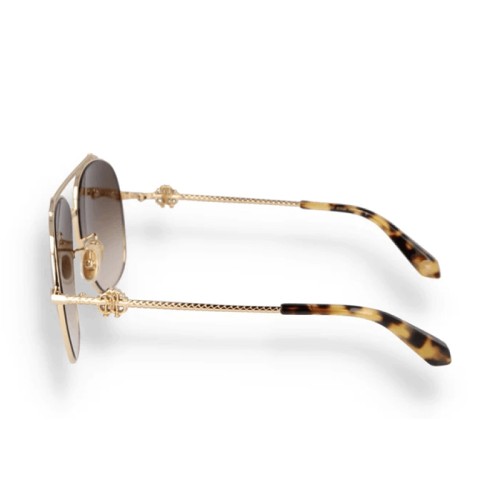 Roberto Cavalli SRC008V - 300Y - 62 Lunettes de soleil Or, Havane Pilote (Aviateur)