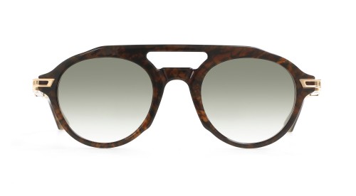 Maybach THE INDEPENDENCE II - MG-HAW-Z66 - 49 - PLAQUÉ OR (GOLD PLATED) Lunettes de soleil Havane foncé Pilote (Aviateur)