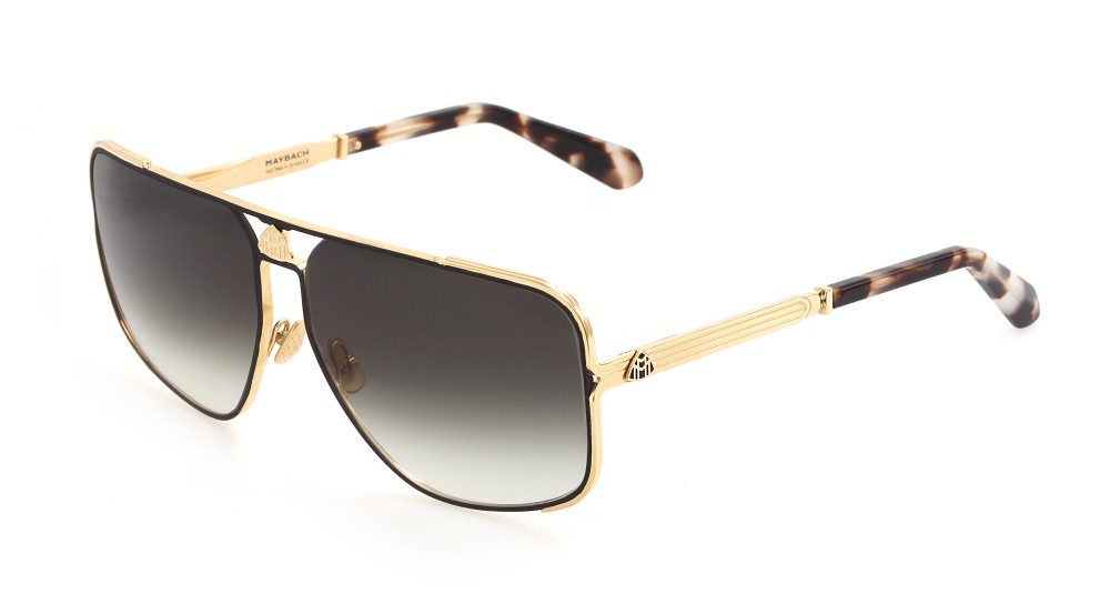 Maybach THE PRESENTER I - CHG/B-AAU-Z35 - 66 - PLAQUÉ OR (GOLD PLATED) Lunettes de soleil Noir, Or Pilote (Aviateur)