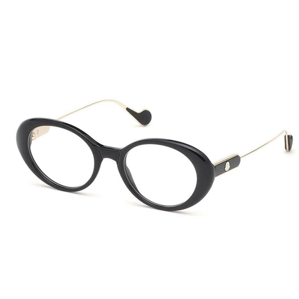 Moncler ML5055 - 001 - 52 Cadres optiques Noir, Or Ovale