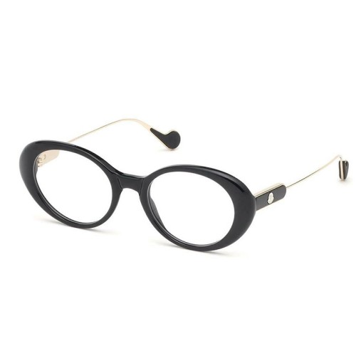 Moncler ML5055 - 001 - 52 Cadres optiques Noir, Or Ovale