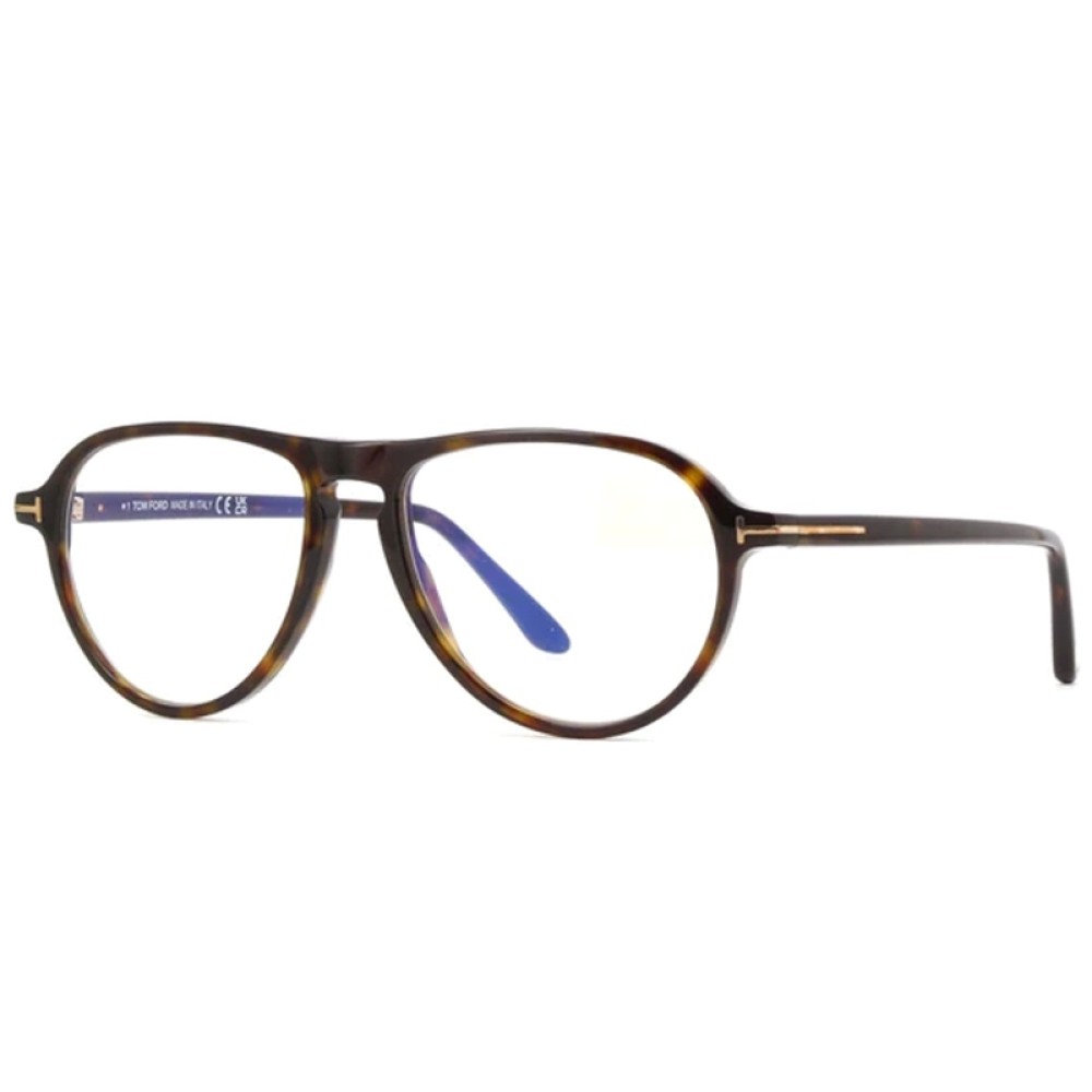 Tom Ford TF5869-B ECO - 052 - 54 - AVEC DES VERRES À FILTRE ANTI LUMIÈRE BLEU-VIOLET Cadres optiques Havane Pilote (Aviateur)