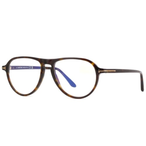 Tom Ford TF5869-B ECO - 052 - 54 - AVEC DES VERRES À FILTRE ANTI LUMIÈRE BLEU-VIOLET Cadres optiques Havane Pilote (Aviateur)