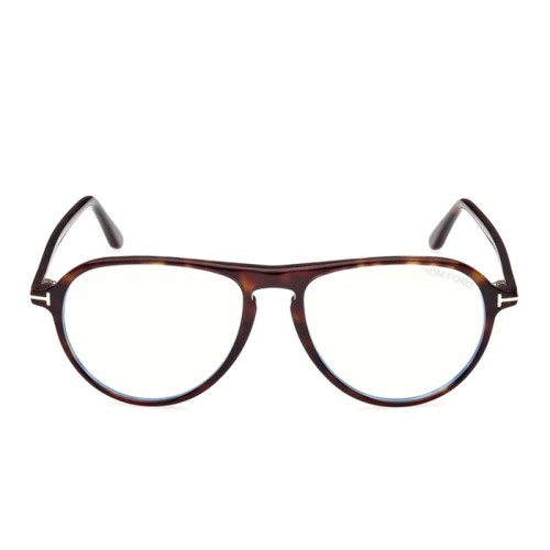 Tom Ford TF5869-B ECO - 052 - 54 - AVEC DES VERRES À FILTRE ANTI LUMIÈRE BLEU-VIOLET Cadres optiques Havane Pilote (Aviateur)