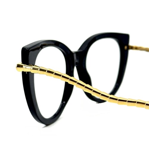 Bvlgari BV50001I - 001 - 51 Cadres optiques Noir, Or Coussin arrondi