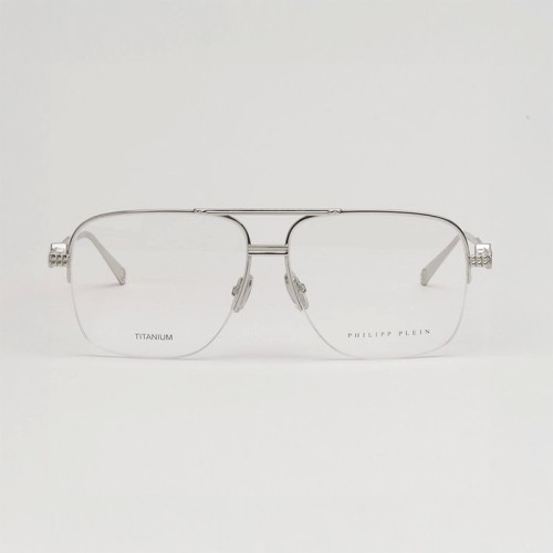 Philipp Plein VPP063W ROCK SUPERHERO - 0589 - 60 Cadres optiques Argent Pilote (Aviateur)