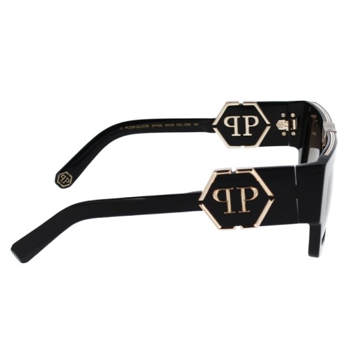 Philipp Plein SPP092 GLOOM - 0700 - 50 Lunettes de soleil Noir Angulaire
