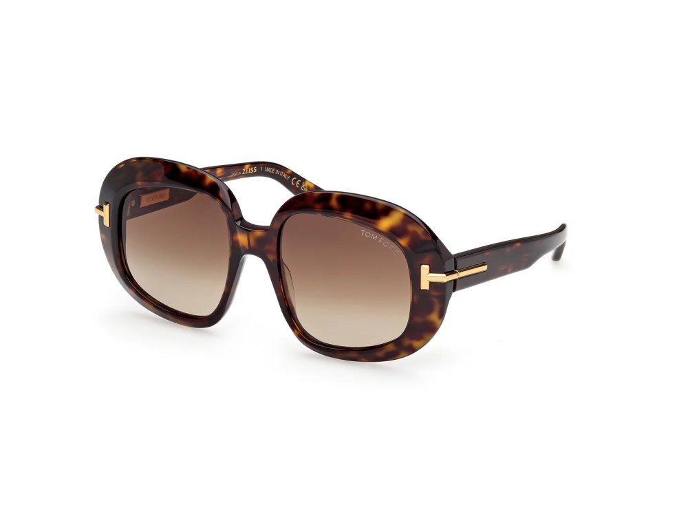 Tom Ford FT1237-F ICON COLLECTION - 52F - 53 Lunettes de soleil Havane Angulaire