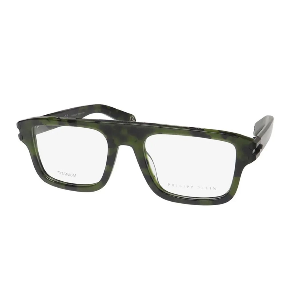 Philipp Plein VPP021 LIGHT FIGHTER - 092I - 53 Cadres optiques Havane vert Angulaire