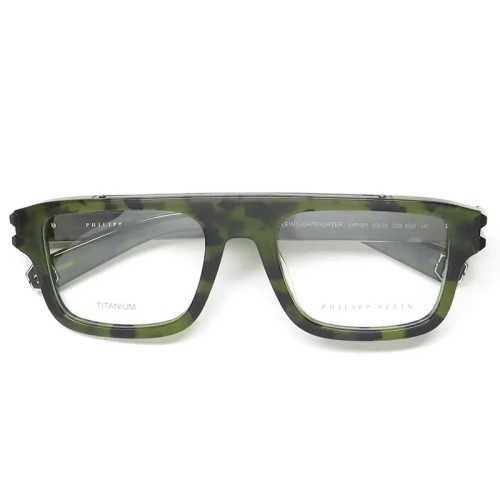 Philipp Plein VPP021 LIGHT FIGHTER - 092I - 53 Cadres optiques Havane vert Angulaire