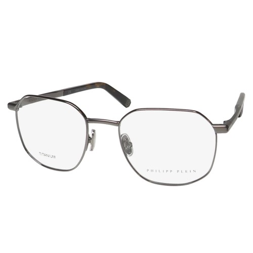 Philipp Plein VPP020 TITANIUM - 0584 - 53 Cadres optiques Argent, Havane Angulaire