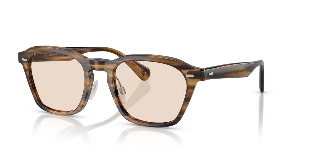 OLIVER PEOPLES OV5593S ROGER FEDERER R-11 - 171973 - 52 - AVEC DES VERRES TRANSITIONS Lunettes de soleil Havane Angulaire