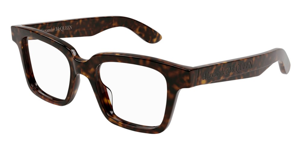 Alexander McQueen AM0385O - 002 - 49 Cadres optiques Marron, À motifs Angulaire