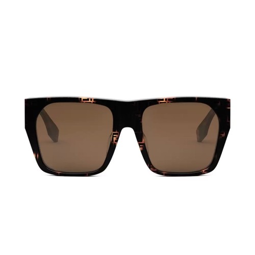 Fendi FE40124F - 55E - 57 Lunettes de soleil Havane Angulaire